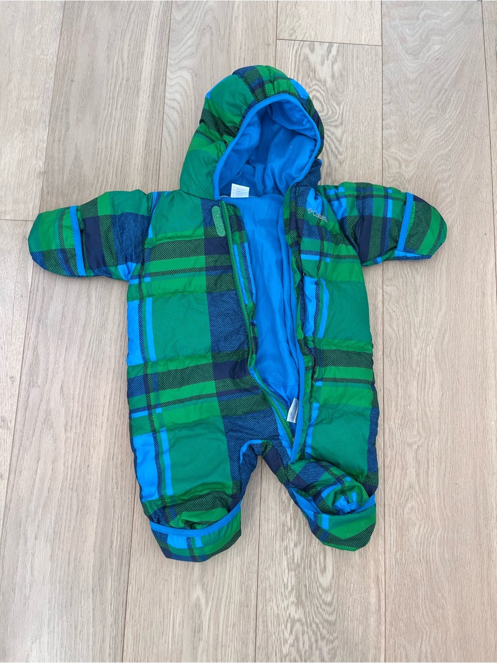 Columbia Blue & Green Plaid Snowsuit